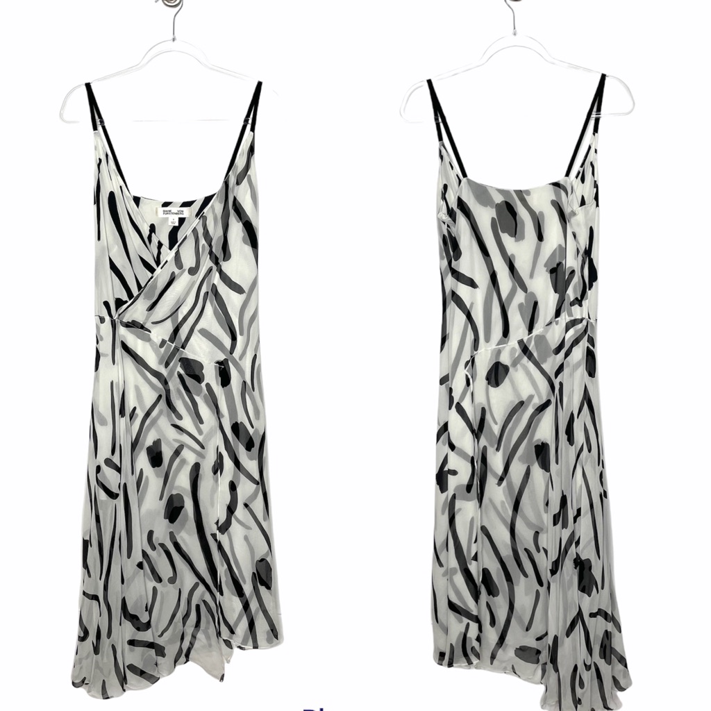 Dvf | V-Neck Crossover Silk Dress Chatham Print 6